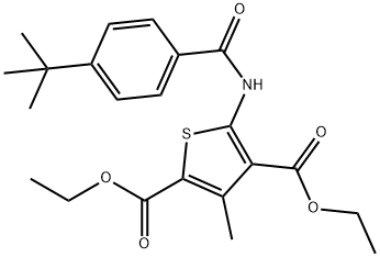 diethyl 5-(4-(tert-butyl)benzamido)-3-methylthiophene-2,4-dicarboxylate,303792-46-3,结构式
