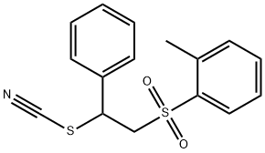 1-methyl-2-((2-phenyl-2-thiocyanatoethyl)sulfonyl)benzene Structure