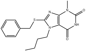 8-(benzylthio)-7-butyl-3-methyl-3,7-dihydro-1H-purine-2,6-dione Structure
