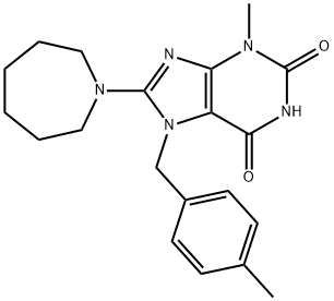 8-(azepan-1-yl)-3-methyl-7-(4-methylbenzyl)-3,7-dihydro-1H-purine-2,6-dione Structure
