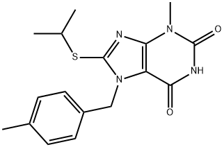 8-(isopropylthio)-3-methyl-7-(4-methylbenzyl)-3,7-dihydro-1H-purine-2,6-dione,303970-17-4,结构式