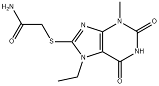 2-((7-ethyl-3-methyl-2,6-dioxo-2,3,6,7-tetrahydro-1H-purin-8-yl)thio)acetamide Structure