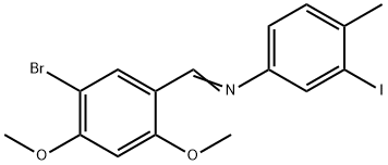 N-(5-bromo-2,4-dimethoxybenzylidene)-3-iodo-4-methylaniline Structure