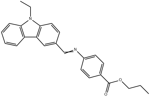 propyl 4-{[(9-ethyl-9H-carbazol-3-yl)methylene]amino}benzoate 化学構造式