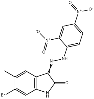 6-bromo-3-[(2,4-dinitrophenyl)hydrazono]-5-methyl-1,3-dihydro-2H-indol-2-one Structure