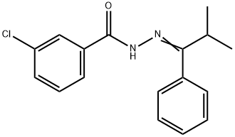 3-chloro-N'-(2-methyl-1-phenylpropylidene)benzohydrazide 结构式