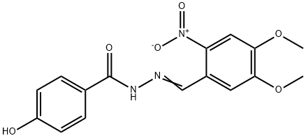 N'-(4,5-dimethoxy-2-nitrobenzylidene)-4-hydroxybenzohydrazide 结构式