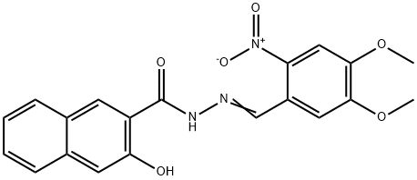 N'-(4,5-dimethoxy-2-nitrobenzylidene)-3-hydroxy-2-naphthohydrazide Struktur