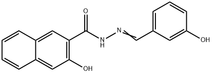 3-hydroxy-N'-(3-hydroxybenzylidene)-2-naphthohydrazide Struktur