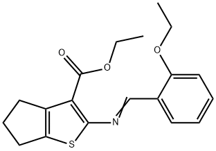 ethyl 2-[(2-ethoxybenzylidene)amino]-5,6-dihydro-4H-cyclopenta[b]thiophene-3-carboxylate,304666-32-8,结构式