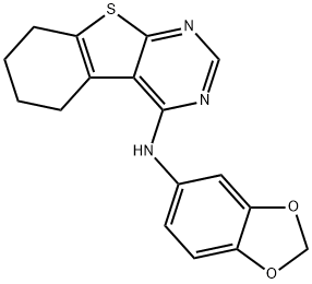 N-(benzo[d][1,3]dioxol-5-yl)-5,6,7,8-tetrahydrobenzo[4,5]thieno[2,3-d]pyrimidin-4-amine Struktur