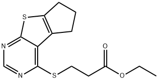 ethyl 3-((6,7-dihydro-5H-cyclopenta[4,5]thieno[2,3-d]pyrimidin-4-yl)thio)propanoate Structure