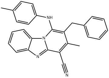 2-benzyl-3-methyl-1-(p-tolylamino)benzo[4,5]imidazo[1,2-a]pyridine-4-carbonitrile 化学構造式