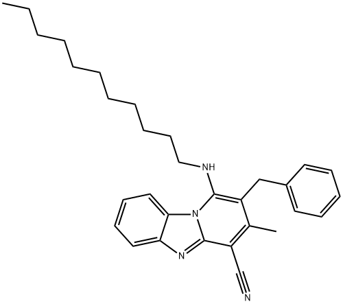 2-benzyl-3-methyl-1-(undecylamino)benzo[4,5]imidazo[1,2-a]pyridine-4-carbonitrile Struktur