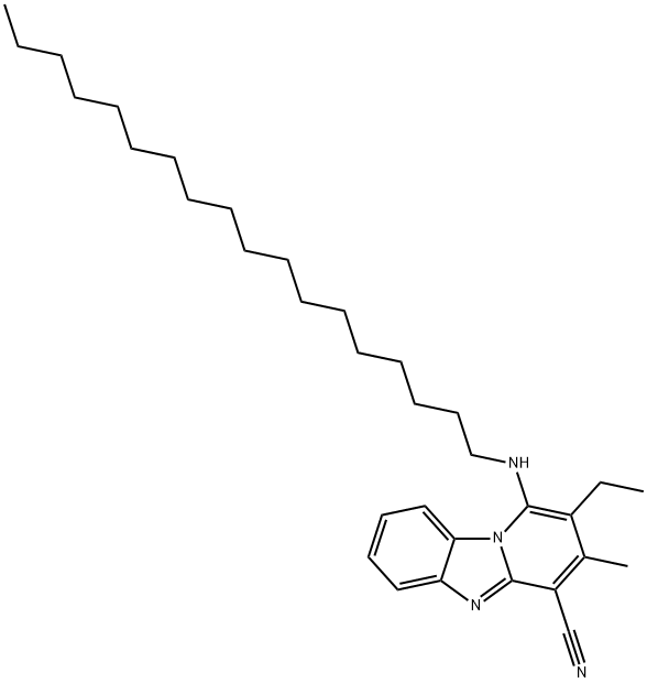 2-ethyl-3-methyl-1-(octadecylamino)benzo[4,5]imidazo[1,2-a]pyridine-4-carbonitrile Structure