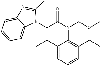 N-(2,6-diethylphenyl)-N-(methoxymethyl)-2-(2-methyl-1H-benzo[d]imidazol-1-yl)acetamide,305346-93-4,结构式