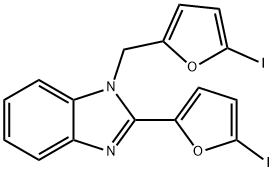 2-(5-iodofuran-2-yl)-1-((5-iodofuran-2-yl)methyl)-1H-benzo[d]imidazole Struktur