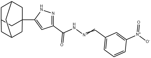 3-((1s,3s)-adamantan-1-yl)-N-((E)-3-nitrobenzylidene)-1H-pyrazole-5-carbohydrazide Structure