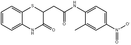 N-(2-methyl-4-nitrophenyl)-2-(3-oxo-3,4-dihydro-2H-benzo[b][1,4]thiazin-2-yl)acetamide Struktur