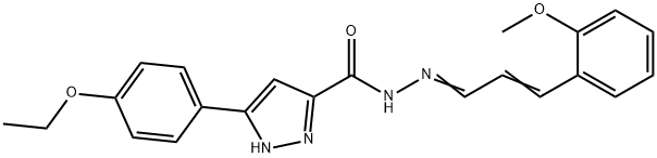 3-(4-ethoxyphenyl)-N-((1E,2E)-3-(2-methoxyphenyl)allylidene)-1H-pyrazole-5-carbohydrazide 结构式