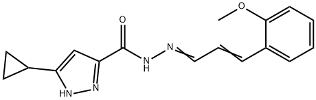 3-cyclopropyl-N-((1E,2E)-3-(2-methoxyphenyl)allylidene)-1H-pyrazole-5-carbohydrazide,306302-44-3,结构式