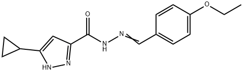 (E)-3-cyclopropyl-N-(4-ethoxybenzylidene)-1H-pyrazole-5-carbohydrazide Struktur