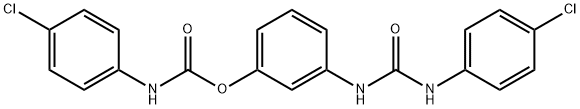 3-({[(4-chlorophenyl)amino]carbonyl}amino)phenyl (4-chlorophenyl)carbamate Structure