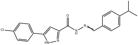 (E)-3-(4-chlorophenyl)-N-(4-isopropylbenzylidene)-1H-pyrazole-5-carbohydrazide Structure
