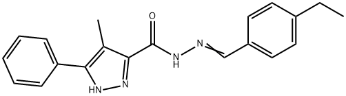 (E)-N-(4-ethylbenzylidene)-4-methyl-3-phenyl-1H-pyrazole-5-carbohydrazide Structure