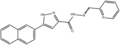 (E)-3-(naphthalen-2-yl)-N-(pyridin-2-ylmethylene)-1H-pyrazole-5-carbohydrazide 化学構造式