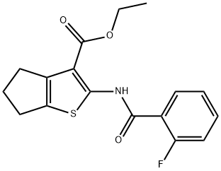 ethyl 2-(2-fluorobenzamido)-5,6-dihydro-4H-cyclopenta[b]thiophene-3-carboxylate Structure