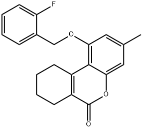 1-((2-fluorobenzyl)oxy)-3-methyl-7,8,9,10-tetrahydro-6H-benzo[c]chromen-6-one Structure