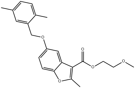 2-methoxyethyl 5-((2,5-dimethylbenzyl)oxy)-2-methylbenzofuran-3-carboxylate,307551-71-9,结构式