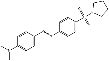 N-[4-(dimethylamino)benzylidene]-4-(1-pyrrolidinylsulfonyl)aniline 化学構造式