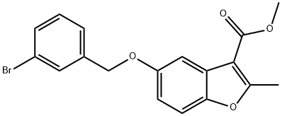 methyl 5-((3-bromobenzyl)oxy)-2-methylbenzofuran-3-carboxylate 结构式