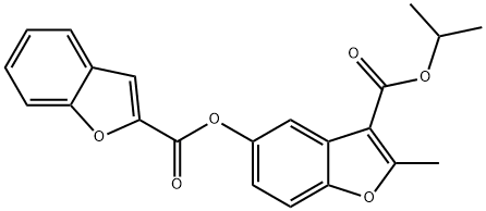 3-(isopropoxycarbonyl)-2-methylbenzofuran-5-yl benzofuran-2-carboxylate 结构式