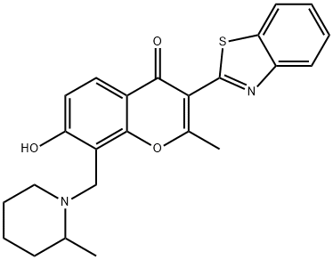 308297-82-7 3-(benzo[d]thiazol-2-yl)-7-hydroxy-2-methyl-8-((2-methylpiperidin-1-yl)methyl)-4H-chromen-4-one