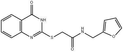 N-(furan-2-ylmethyl)-2-((4-oxo-3,4-dihydroquinazolin-2-yl)thio)acetamide,308298-94-4,结构式