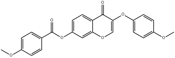 3-(4-methoxyphenoxy)-4-oxo-4H-chromen-7-yl 4-methoxybenzoate 结构式