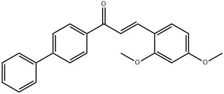 (2E)-1-{[1,1'-ビフェニル]-4-イル}-3-(2,4-ジメトキシフェニル)プロプ-2-エン-1-オン 化学構造式