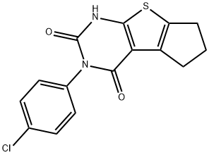 3-(4-chlorophenyl)-1,5,6,7-tetrahydro-2H-cyclopenta[4,5]thieno[2,3-d]pyrimidine-2,4(3H)-dione Structure