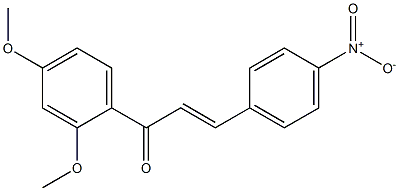 (E)-1-(2,4-dimethoxyphenyl)-3-(4-nitrophenyl)prop-2-en-1-one 化学構造式