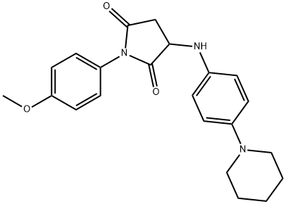 1-(4-methoxyphenyl)-3-((4-(piperidin-1-yl)phenyl)amino)pyrrolidine-2,5-dione Structure