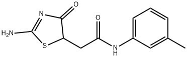 2-(2-imino-4-oxothiazolidin-5-yl)-N-(m-tolyl)acetamide Struktur