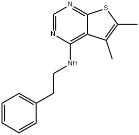 5,6-dimethyl-N-phenethylthieno[2,3-d]pyrimidin-4-amine 结构式