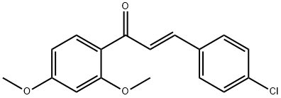 (2E)-3-(4-クロロフェニル)-1-(2,4-ジメトキシフェニル)プロプ-2-エン-1-オン 化学構造式