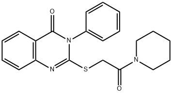 2-[[2-氧代-2-(1-哌啶基)乙]硫基]-3-苯基-4(3H)-喹唑啉酮, 312522-38-6, 结构式