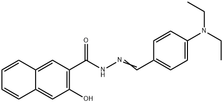 N-[(E)-[4-(diethylamino)phenyl]methylideneamino]-3-hydroxynaphthalene-2-carboxamide 结构式