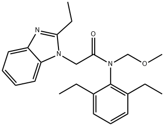 N-(2,6-diethylphenyl)-2-(2-ethyl-1H-benzo[d]imidazol-1-yl)-N-(methoxymethyl)acetamide 结构式