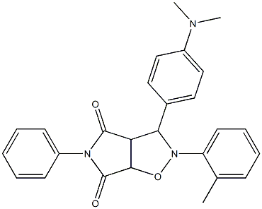 3-(4-(dimethylamino)phenyl)-5-phenyl-2-(o-tolyl)tetrahydro-4H-pyrrolo[3,4-d]isoxazole-4,6(5H)-dione 化学構造式